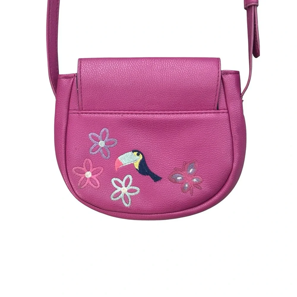 Disney Store Encanto Crossbody Bag Girls Pink Magenta Embroidered Travel Floral